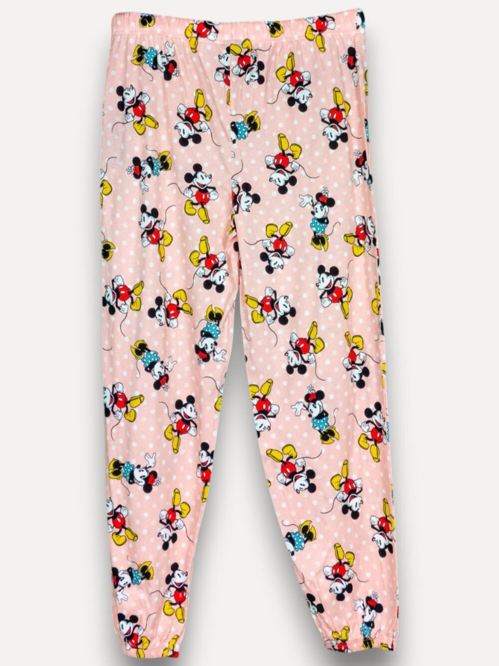 Disney Mickey Minnie Mouse Polka Dot Pajama Pants Pink Large NWT - Picture 6 of 10